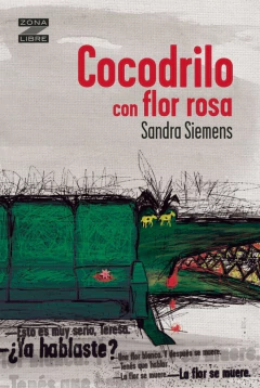 COCODRILO CON FLOR ROSA