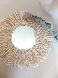 Espejo Tulum simple rafia - comprar online
