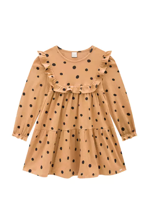 Vestido Infantil em Malha Wave Poá - Infanti