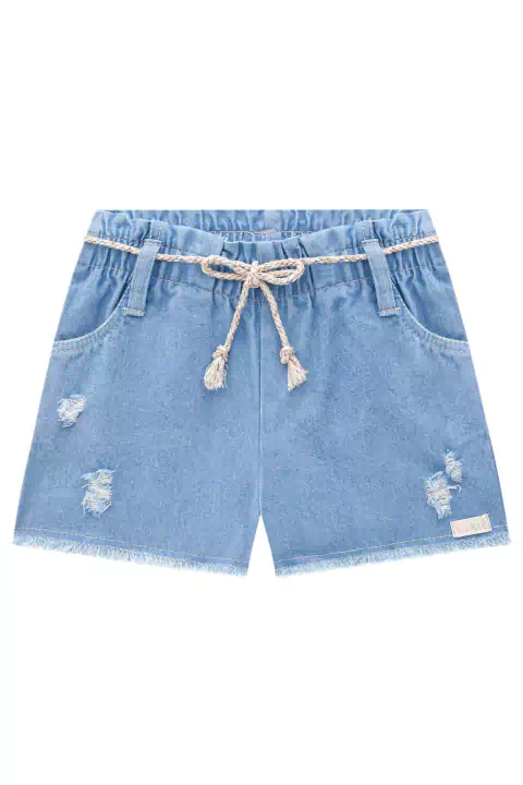Shorts Infantil em Jeans Arkansas c/Cordão - Kukiê