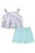 Conjunto Infantil Bata em Chiffon Brilho Borboletas e Shorts em Tricoline Aplique Borboletas - Kukiê na internet