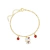 Pulseira Infantil Hello Kitty Resinada com Pedras Folheado a Ouro