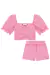 Conjunto Infantil Blusa Cropped Franzido Frontal e Shorts em Viscose Linho Flora by Infanti