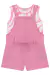 Conjunto Infantil Jardineira em Sarja e Blusa Cropped em Malha Fresh Zebrada - Infanti
