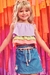 Conjunto Infantil Blusa Boxy em Crepe Span Três Marias com Shorts-saia em Jeans Arkansas - Infanti - comprar online