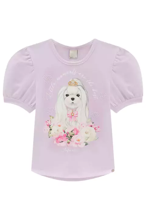 Blusa Infantil em Cotton Cachorrinha Fofa Princess by Infanti