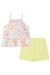 Conjunto Infantil Bata Alça em Air Flow Flamingos e Shorts-saia em Sarja com Elastano - Kukiê na internet