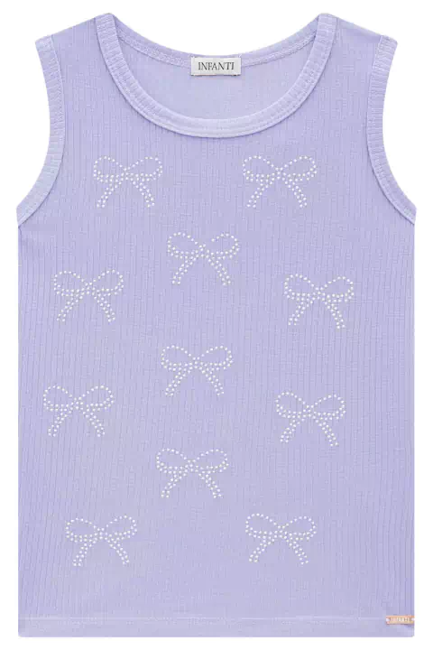 Regata Infantil em Canelado Maui Lacinhos Strass Princess by Infanti