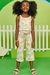 Conjunto Infantil Cropped Alça e Calça Pantacourt em Moletom Linho Arco-íris Alecrim by Kukiê - comprar online