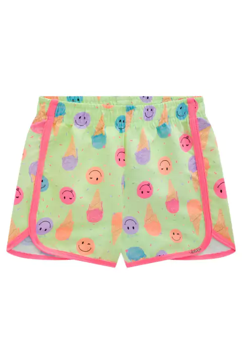 Short Infantil em Nylon Bora Carinhas Ice Cream - Kukiê