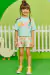 Conjunto Infantil Blusa Boxy Over em M.Malha e Shorts em Moletom Linho Colors Arco-íris Alecrim By kukie - comprar online