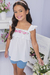 Conjunto Infantil Blusa em Tricoline Rosas c/Aplique de Pérolas e Shorts em Jeans Liz Princess by Infanti - comprar online