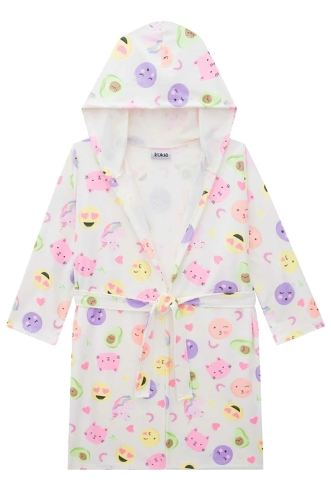 Roupão Infantil em Fleece Emoji - Kukiê