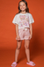 Conjunto Pijama Infantil Blusa Boxy Over em M. Malha Ursinhas e Shorts em Malha Confort Listrada - Kukiê - comprar online