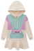 Vestido em Moletom sem Pelúcia Babado Tricolor Lilás c/Capuz - Kukie