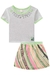 Conjunto Infantil Blusa Boxy em Cotton Trend Lover e Saia em Tela Fashion - Infanti