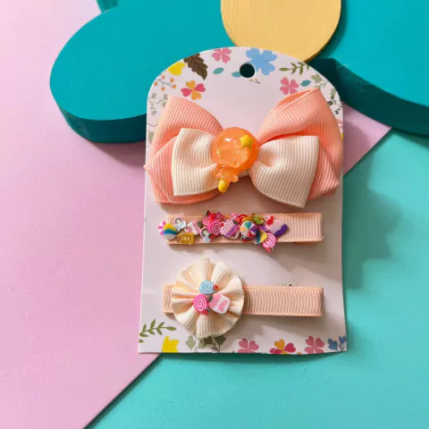 Kit 3 Bicos de Pato Infantil Pirulito Laranja