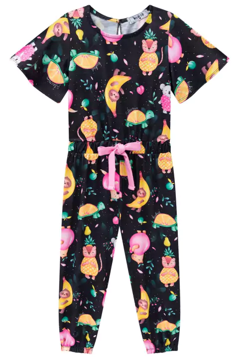 Macacão Infantil em Malha Fresh Bichinhos e Frutas Alecrim by Kukiê