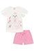 Conjunto Infantil Blusa em Cotton Cachorra Fofa com Shorts em Sarja Pita Princess by Infanti