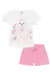 Conjunto Infantil Blusa em Cotton Cachorra Fofa com Shorts em Sarja Pita Princess by Infanti