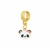 Berloque Infantil Panda Resinado Folheado a Ouro