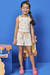 Conjunto Infantil Blusa Cropped Florzinhas Neon e Shorts em Sarja Pita - Kukiê - comprar online