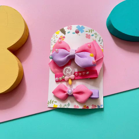 Kit 3 Bicos de Pato Infantil Pirulito Pink