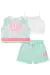Conjunto Trio Infantil Top Cropped em Cotton e Regata em Tela Stay Groover e Short em Moletom - Kukiê
