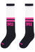 Meia 3/4 Love Preto e Pink Transparência - Infanti