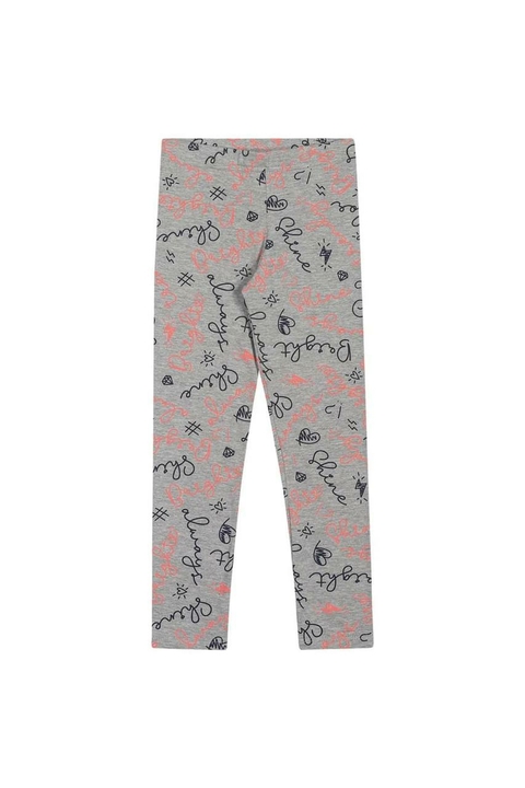 Calça Legging Infantil em Malha Estampada Mescla - Elian