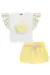 Conjunto Infantil Blusa Boxy em M. Malha e Tricoline Fresh e Short-saia em Moletom Relevo - Kukiê