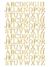 Decalque Baixa Temperatura - Alfabeto Forma Dourado 2cm