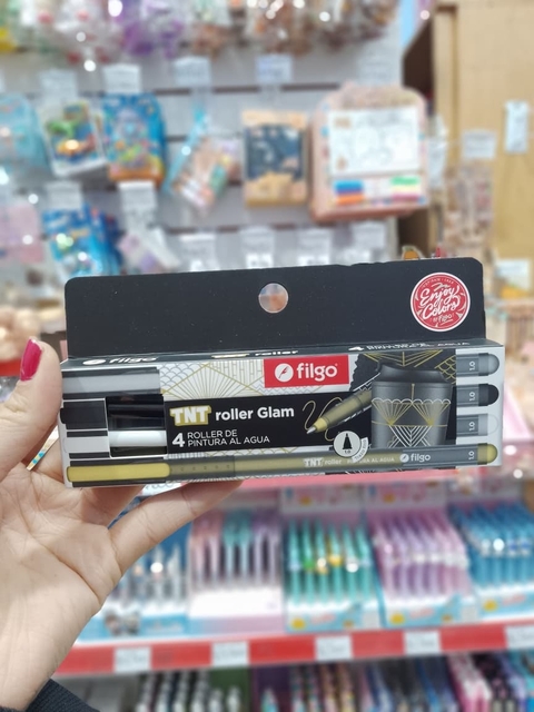 Boligrafo Roller de pintura al agua Filgo TNT metalizados x4