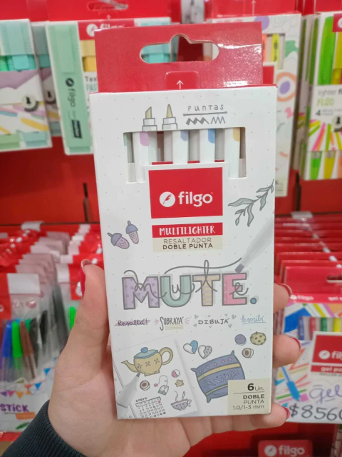Resaltadores Filgo Doble Punta Multilighter Mute x6 - comprar online