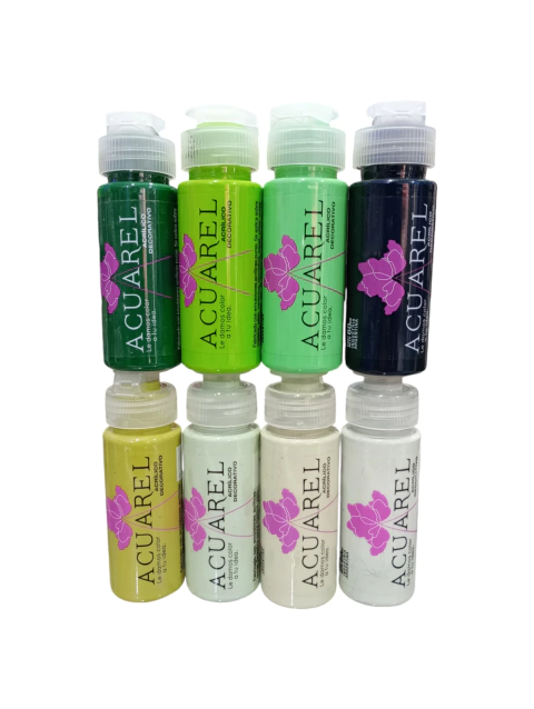 Pintura Acrílica Acuarel tonos Verdes