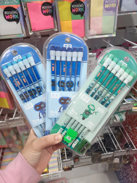 Set de lápices grafito c/goma x6 + sacapunta + goma - comprar online