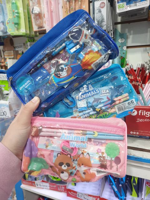 Set de útiles escolares x6 con estuche - comprar online