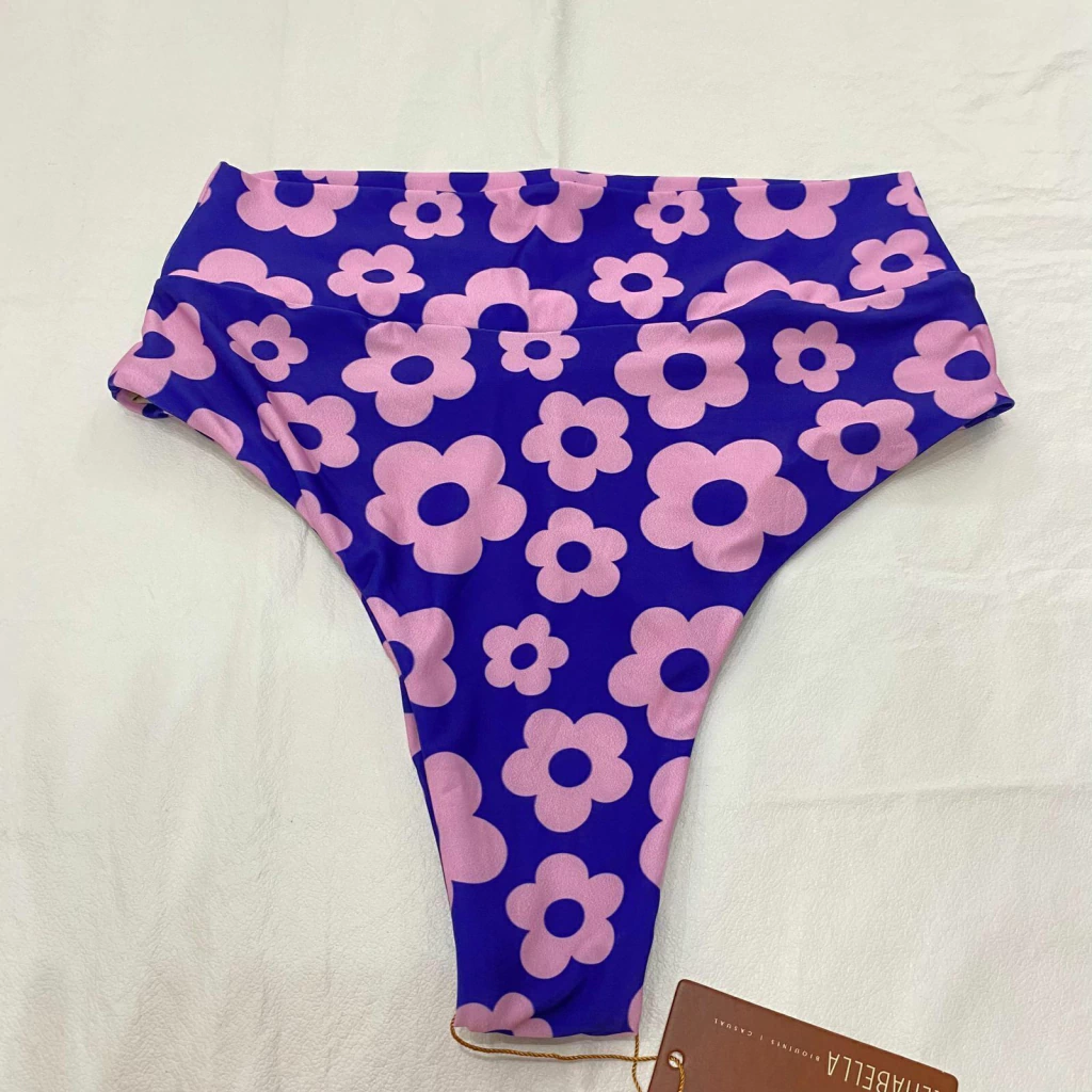 Calcinha Retrô Floral Roxo