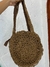 Bolsa de Palha Floral Marrom