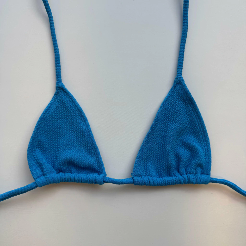 Top Cortininha Texturizado Azul Celeste