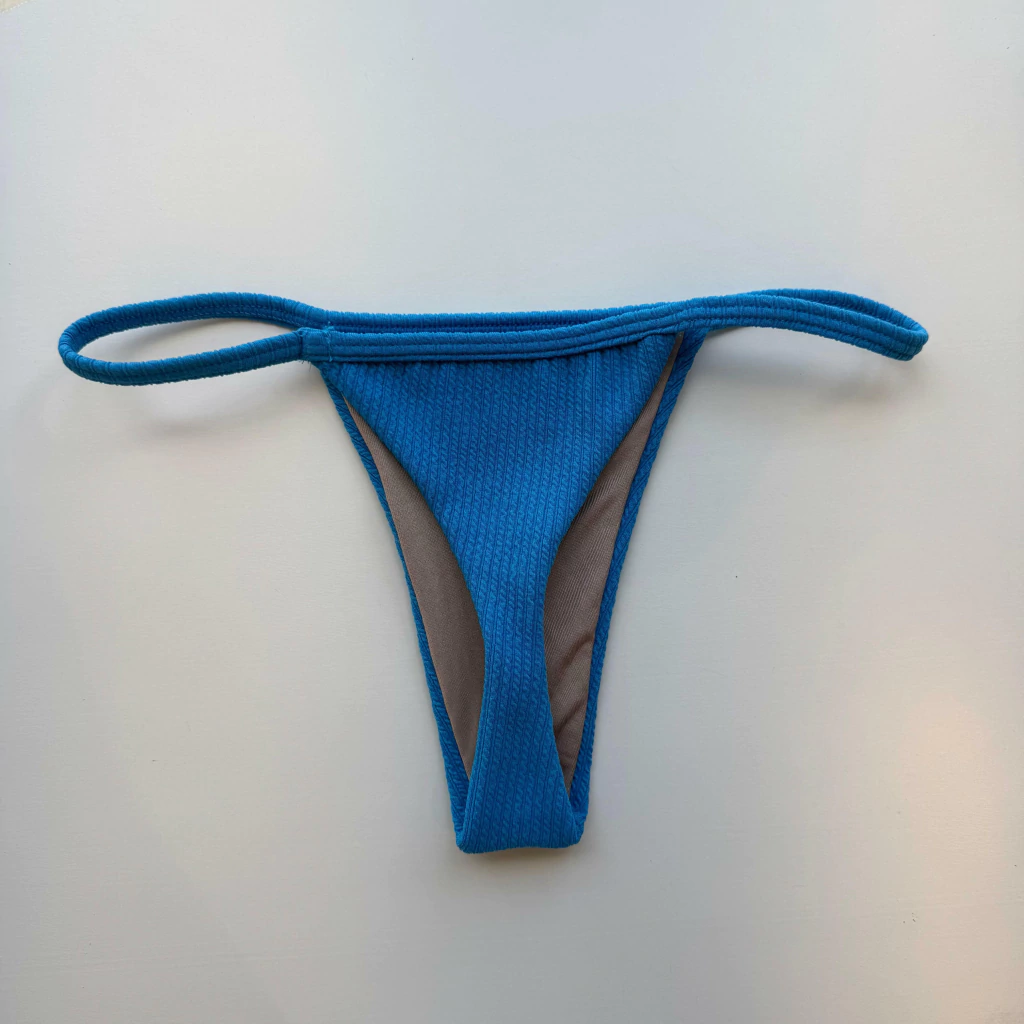 Calcinha Fio Texturizado Azul Celeste