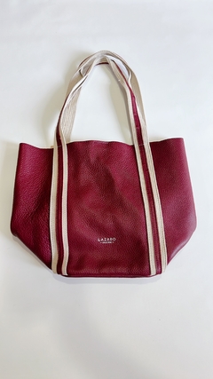 0238 Cartera Lázaro cuero borgoña