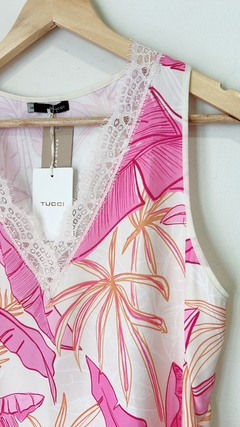 Art.9041 Blusa Tucci Natural/Rosa TXS/L amplio - comprar online