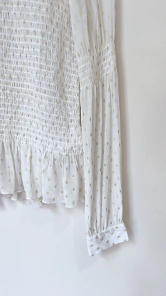 1154 Blusa Paula Cahen D´anvers Natural/Dorado T2 pequeño - cazabreva