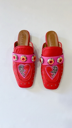 Art.9566 Mules Olivetta Cuero Rojo Nro37 pequeño en internet