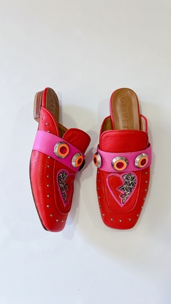 Art.9566 Mules Olivetta Cuero Rojo Nro37 pequeño - comprar online