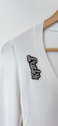 Art.8381 Sweater Jazmín Chebar Blanco/Negro T1 en internet