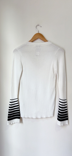 Art.8381 Sweater Jazmín Chebar Blanco/Negro T1 - cazabreva