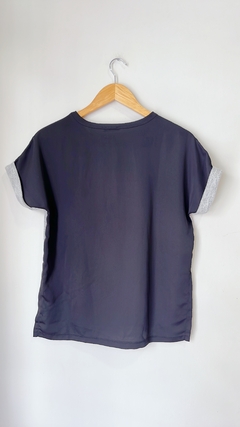 9849 Remera Zara Gris/Negro TS amplio - cazabreva