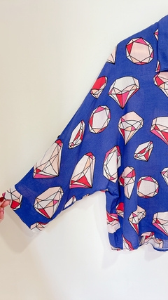 0035 Camisa Azul Diamantes TU(4) - comprar online